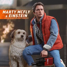 Marty McFly & Einstein Exclusive Back To The Future Movie Masterpiece 1/6 Action Figures by Hot Toys